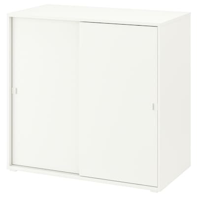VIHALS خزانة بأبواب إنزلاقية, أبيض, ‎95x47x90 سم‏